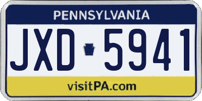 PA license plate JXD5941