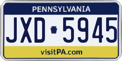 PA license plate JXD5945