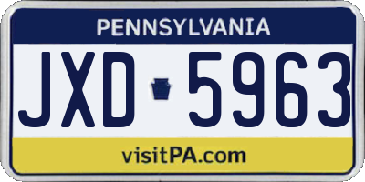 PA license plate JXD5963