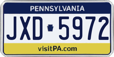 PA license plate JXD5972