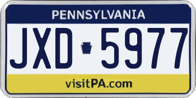 PA license plate JXD5977