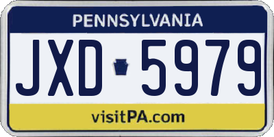 PA license plate JXD5979