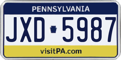 PA license plate JXD5987