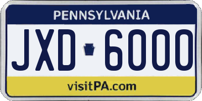 PA license plate JXD6000