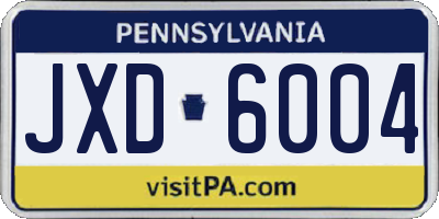 PA license plate JXD6004