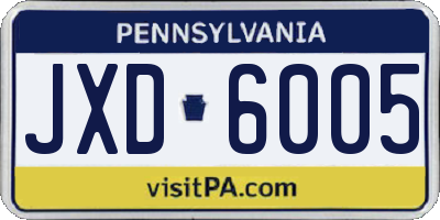 PA license plate JXD6005