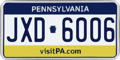 PA license plate JXD6006