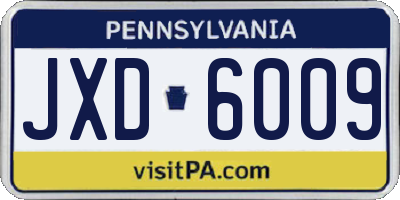 PA license plate JXD6009