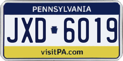 PA license plate JXD6019
