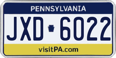 PA license plate JXD6022