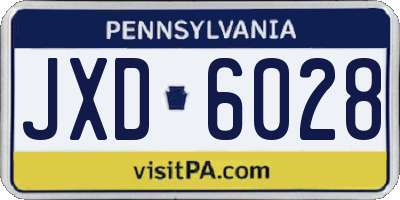 PA license plate JXD6028