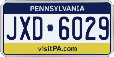 PA license plate JXD6029