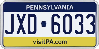 PA license plate JXD6033