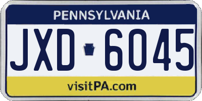 PA license plate JXD6045