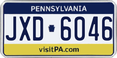 PA license plate JXD6046