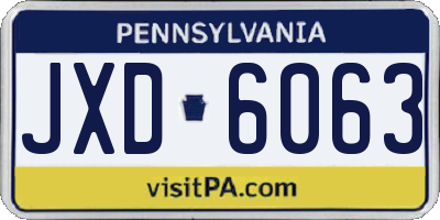 PA license plate JXD6063