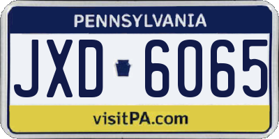 PA license plate JXD6065