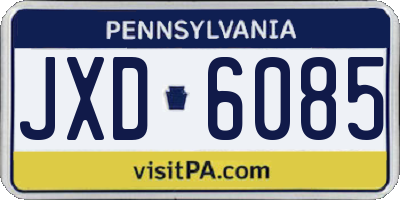 PA license plate JXD6085