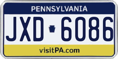 PA license plate JXD6086