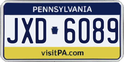 PA license plate JXD6089