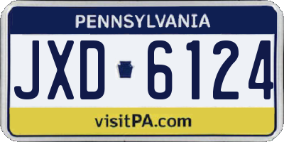 PA license plate JXD6124