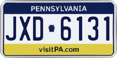 PA license plate JXD6131