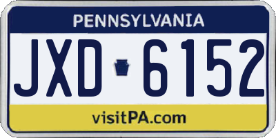 PA license plate JXD6152