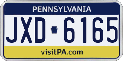 PA license plate JXD6165