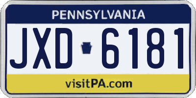 PA license plate JXD6181