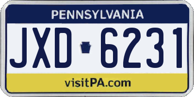 PA license plate JXD6231