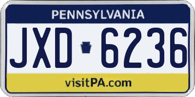 PA license plate JXD6236