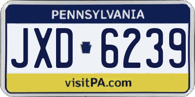 PA license plate JXD6239