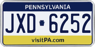 PA license plate JXD6252