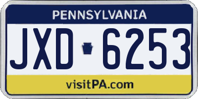 PA license plate JXD6253