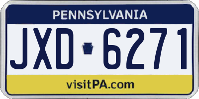 PA license plate JXD6271