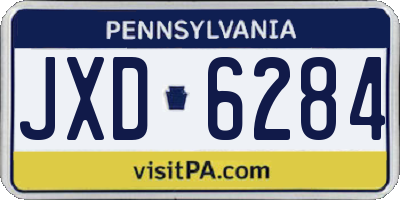 PA license plate JXD6284