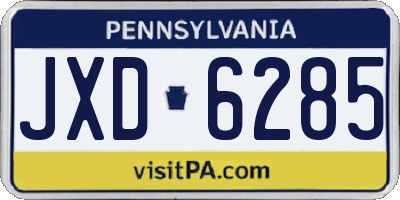PA license plate JXD6285