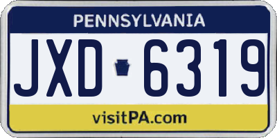 PA license plate JXD6319