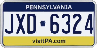 PA license plate JXD6324