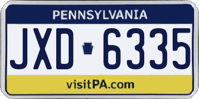 PA license plate JXD6335