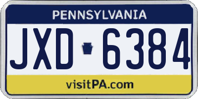 PA license plate JXD6384