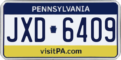 PA license plate JXD6409