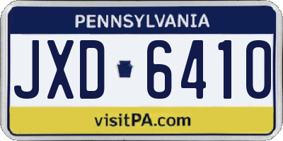 PA license plate JXD6410
