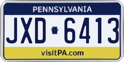 PA license plate JXD6413