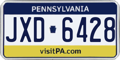 PA license plate JXD6428