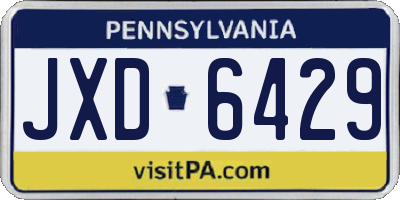 PA license plate JXD6429