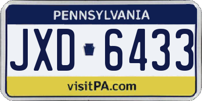 PA license plate JXD6433