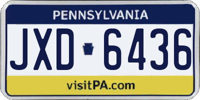 PA license plate JXD6436