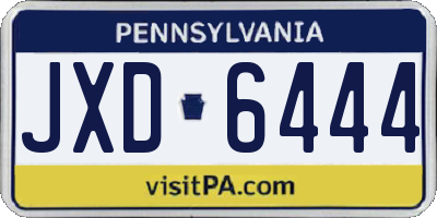 PA license plate JXD6444