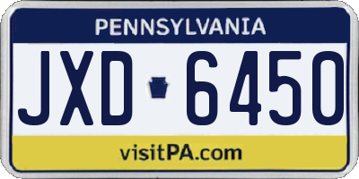 PA license plate JXD6450